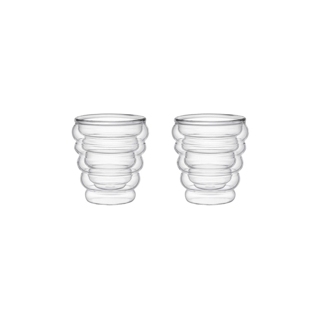 Tasses à café expresso double paroi vague 70ml - lot de 2