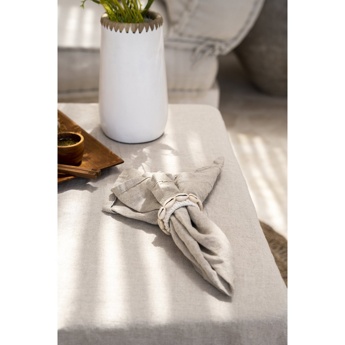 Serviette en Lin - Beige - Lot de 4