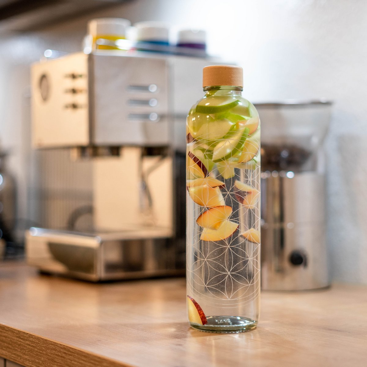 FLEUR DE VIE Bouteille en verre de 1,0 l