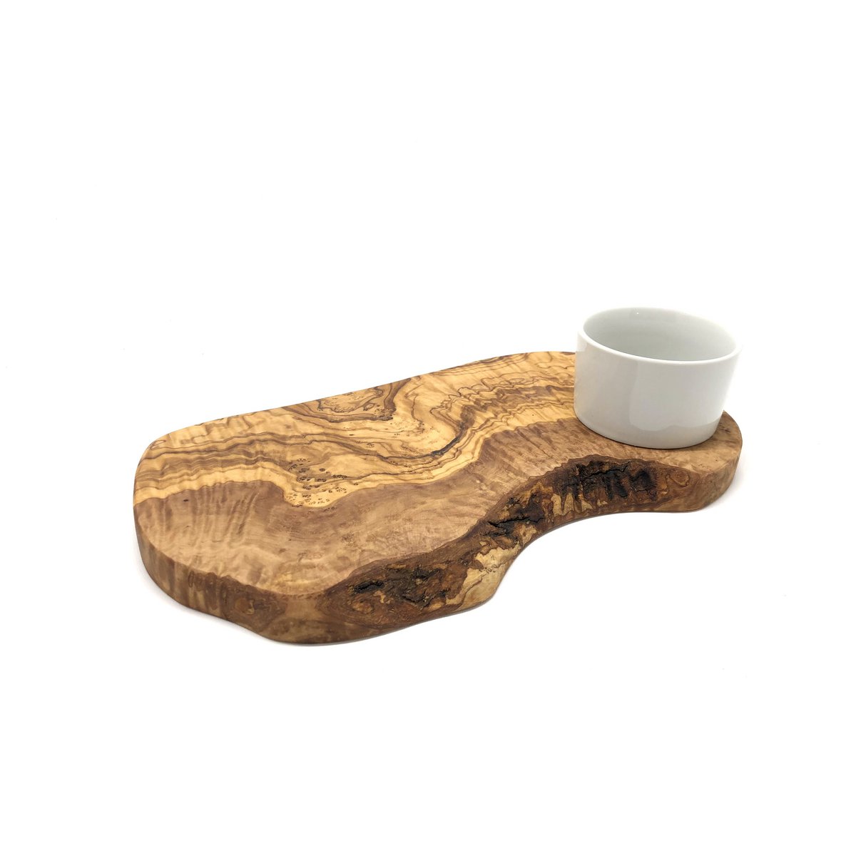Planche à hamburger RUSTIC avec bol en porcelaine (longueur env. 40-44 cm)