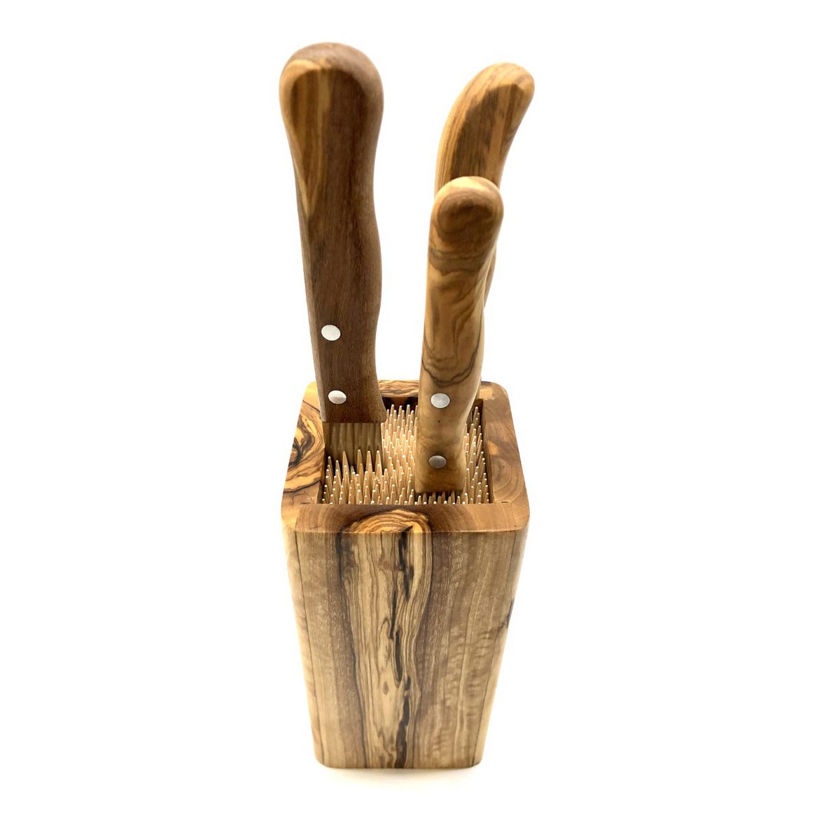 Bloc à couteaux DESIGN en bois d'olivier