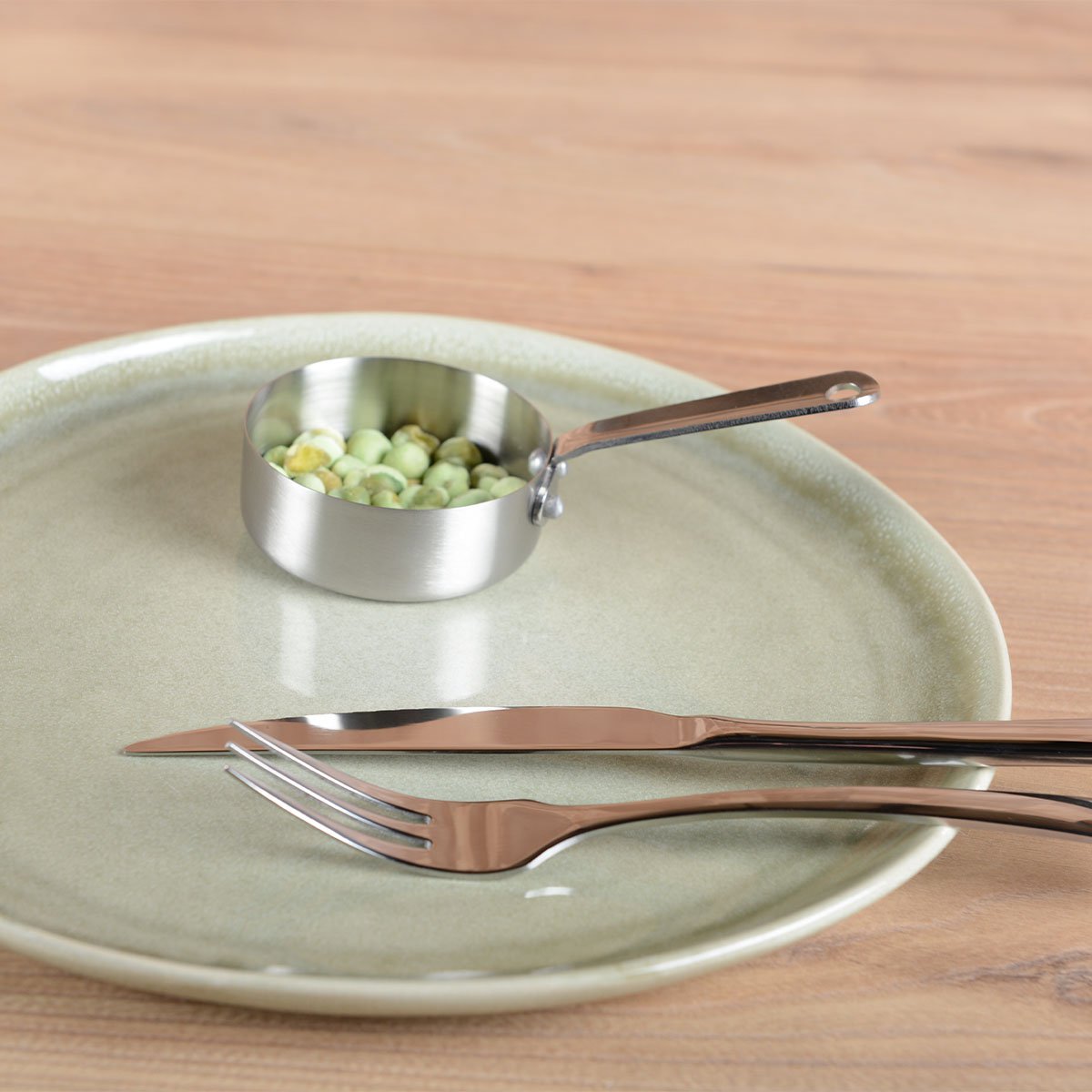Mini casserolette ronde mat avec long manche 7x7x2.5cm