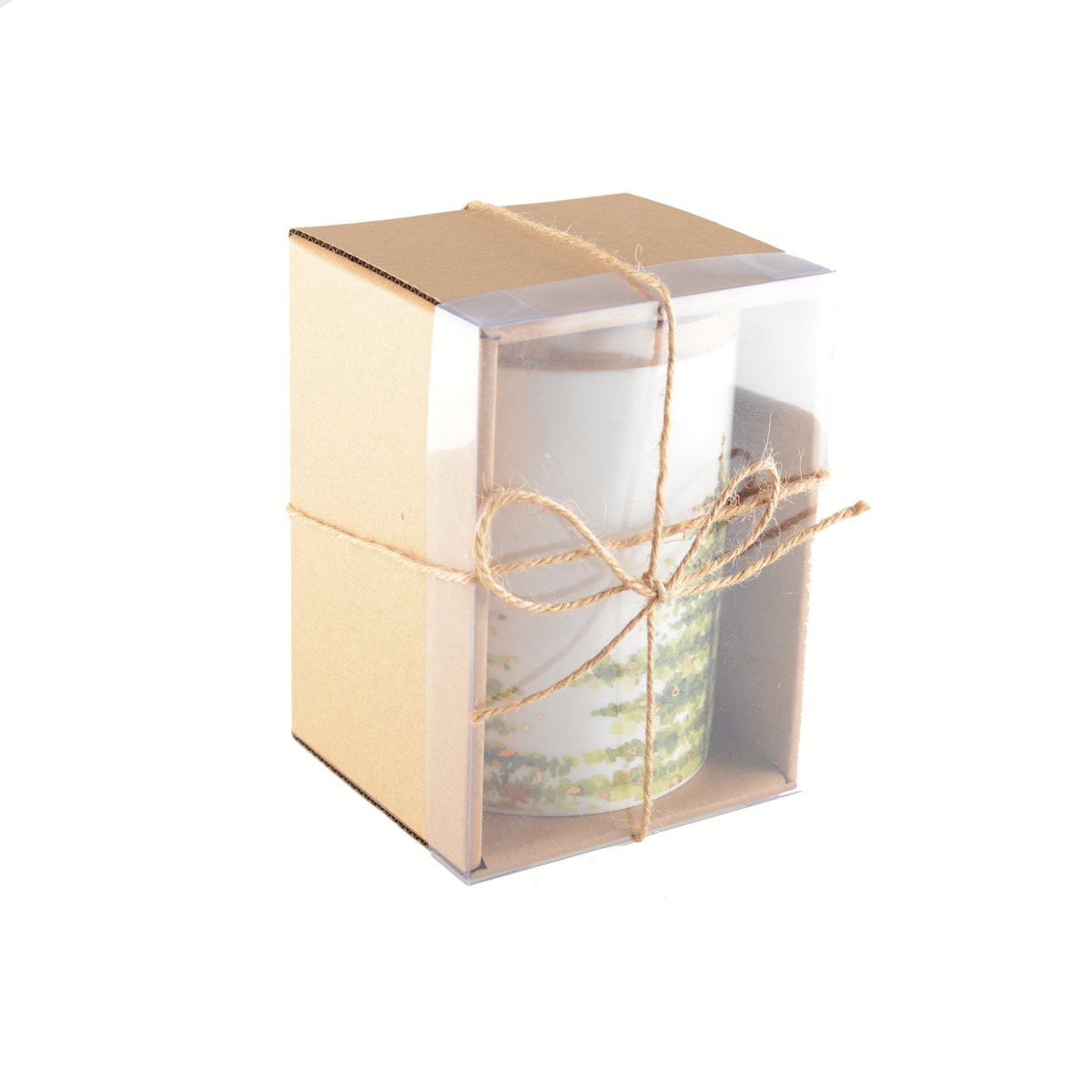 Pot avec couvercle en bois 10x10x9.4