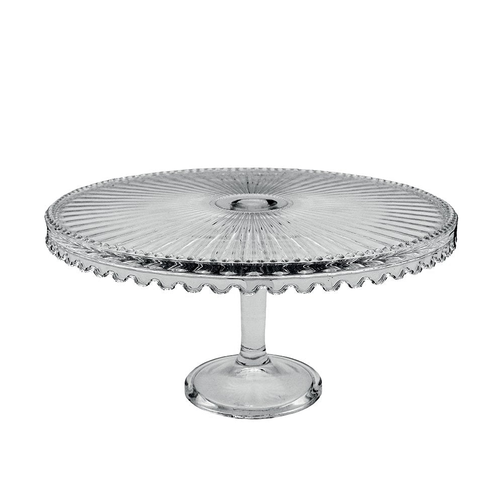 Plat à tarte sur pied en verre moyen modèle 32x32x17cm