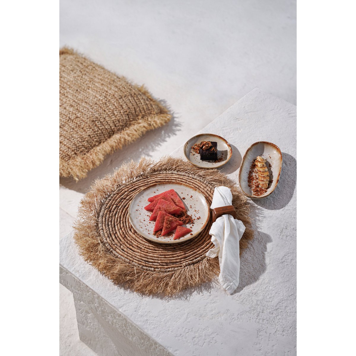 Serviette en Lin - Blanc - Lot de 4