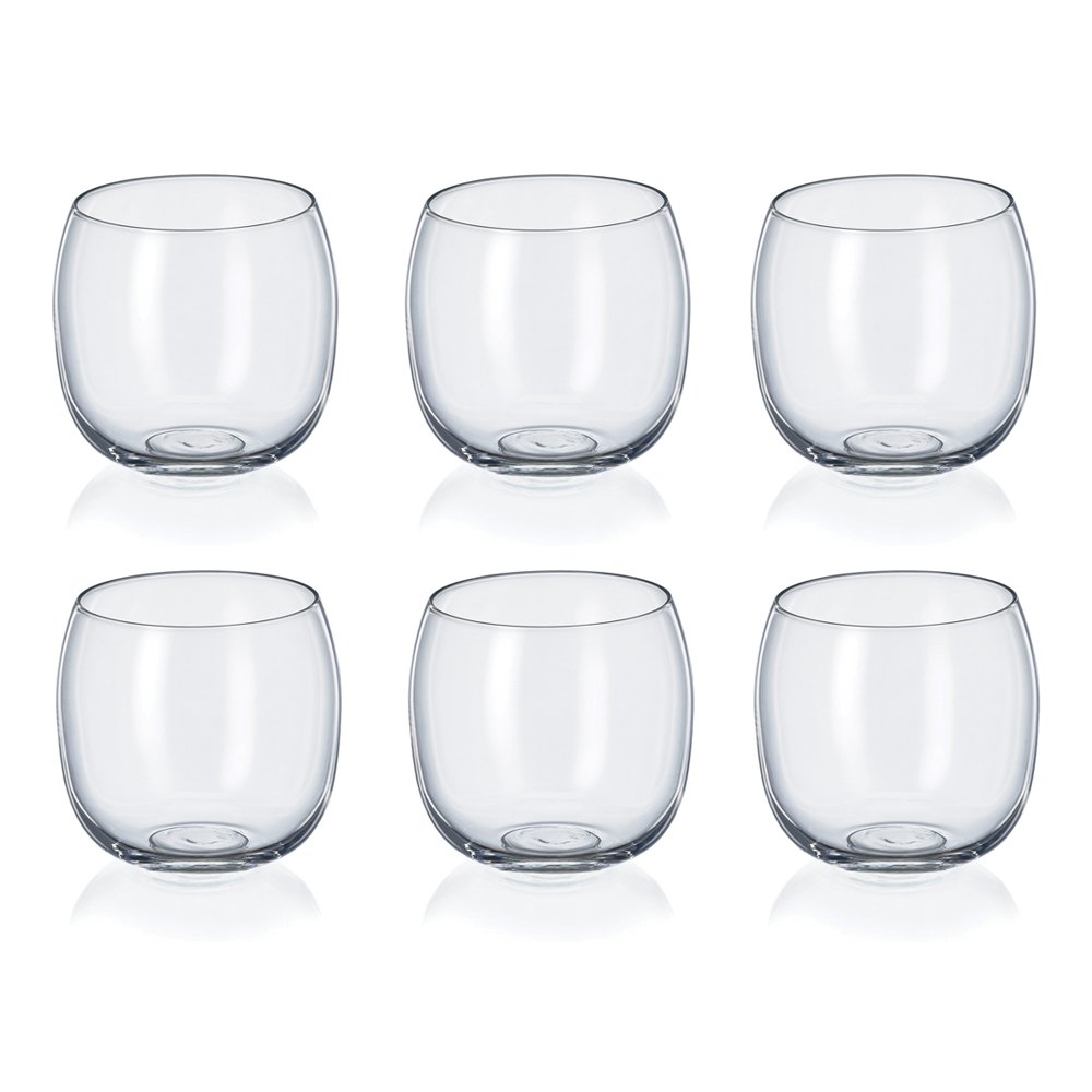 Verres à eau bas 485ml uni boule - lot de 6
