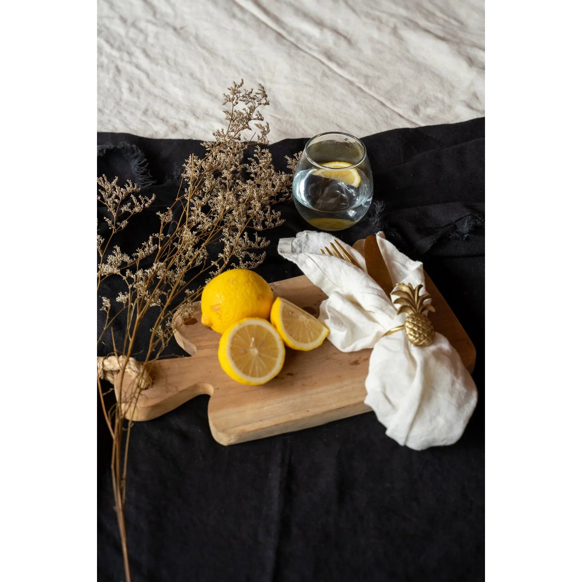 Serviette en Lin - Blanc - Lot de 4