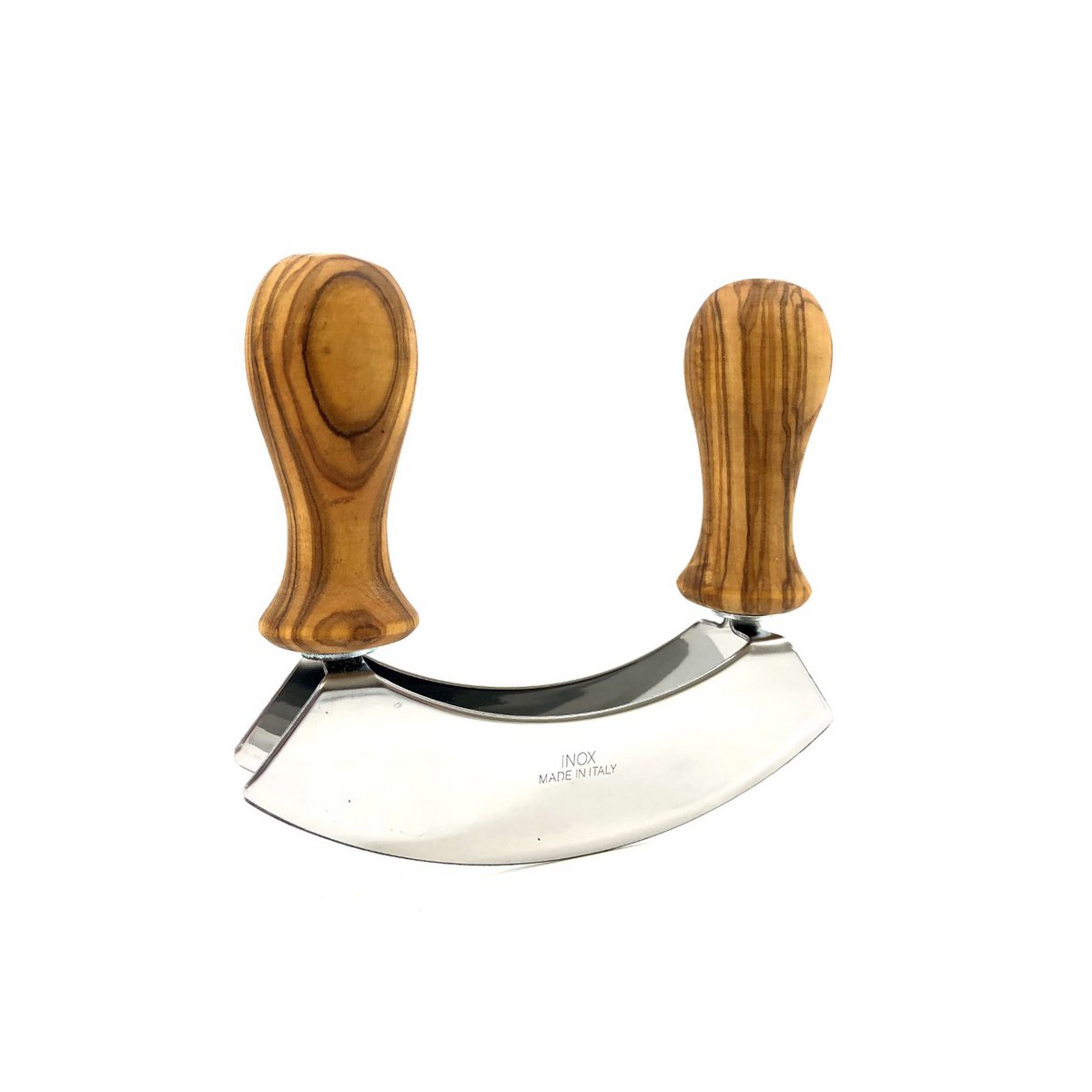 Couteau à hacher DESIGN double lame, poignées tournées