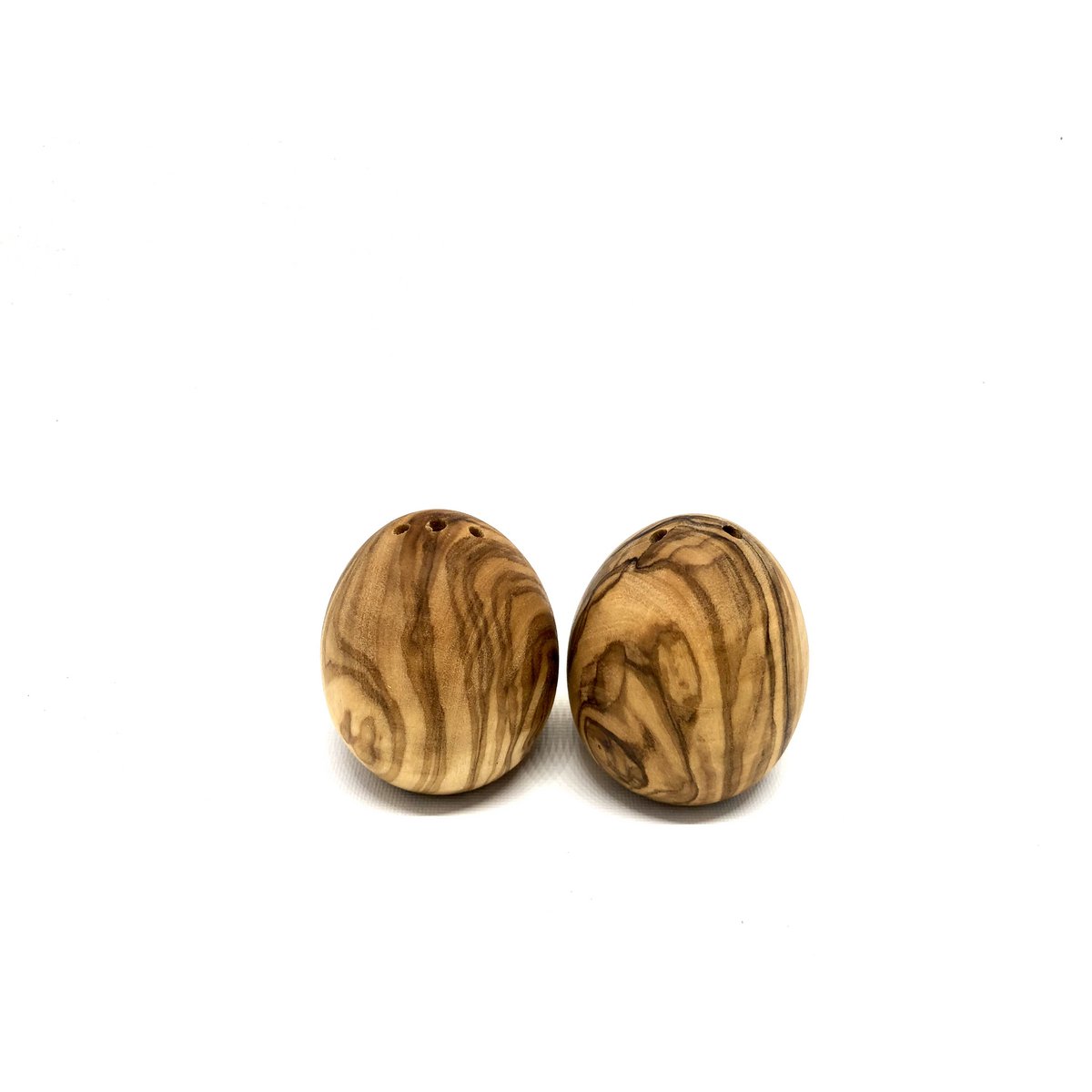 Ensemble de 2 salières et poivrières en forme d'œuf en bois d'olivier