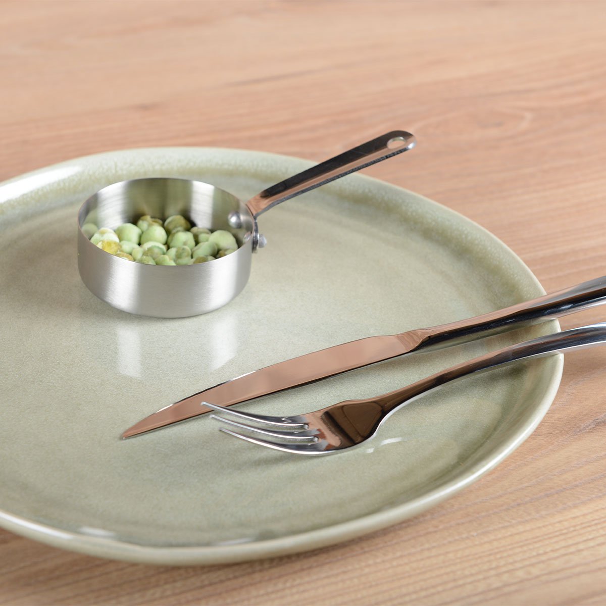 Mini casserolette ronde mat avec long manche 7x7x2.5cm