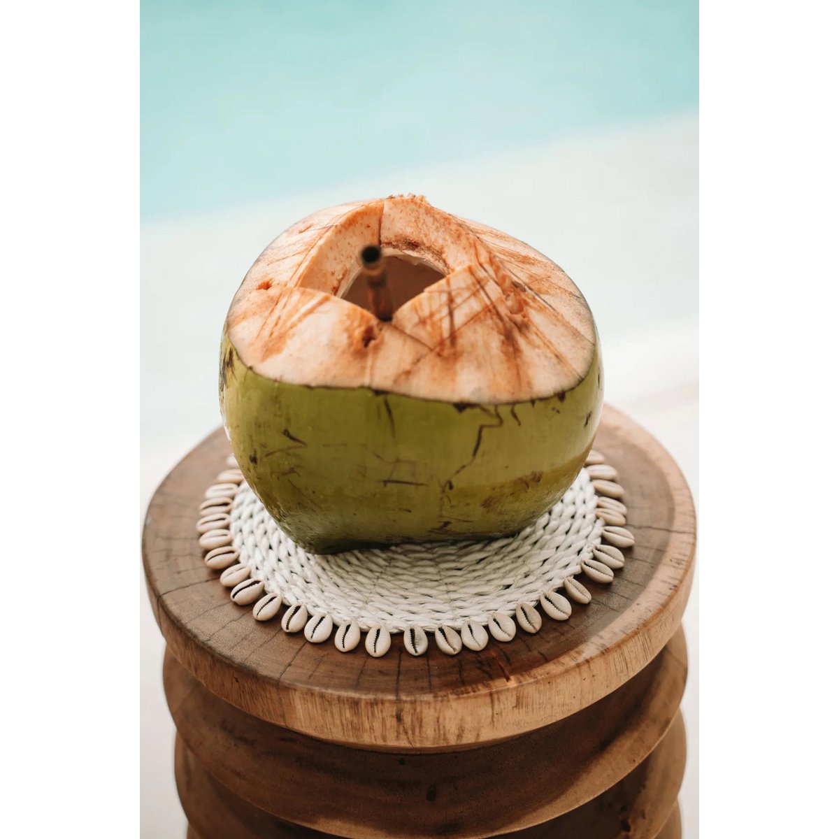 Coaster Seagrass Shell Pan - Blanc