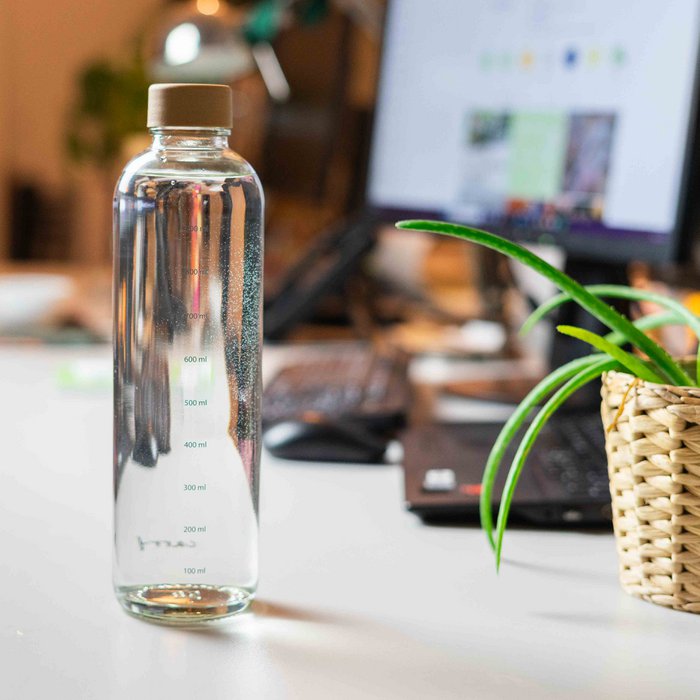Bouteille en verre 1,0 L - BOOSTER D'HYDRATATION