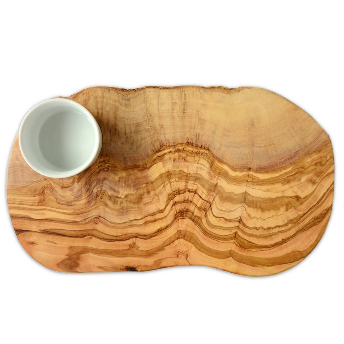 Planche à hamburger RUSTIC avec bol en porcelaine, environ 30 - 34 cm