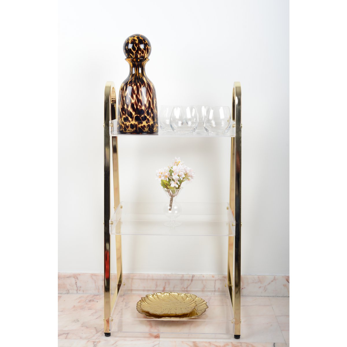 Carafe en verre marron avec bouchon 14x14x32.5cm