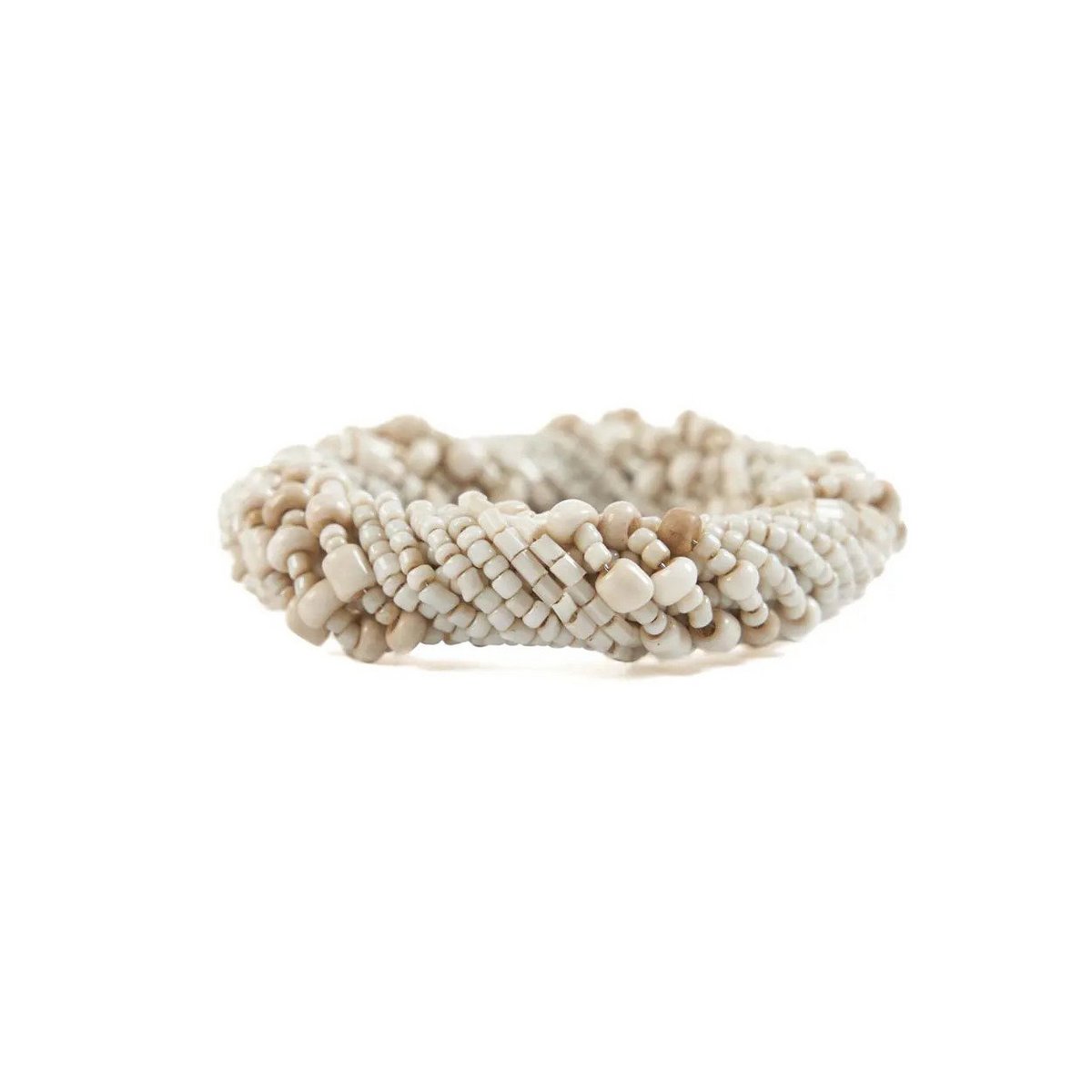Rond de Serviette en Perles - Blanc - Lot de 4