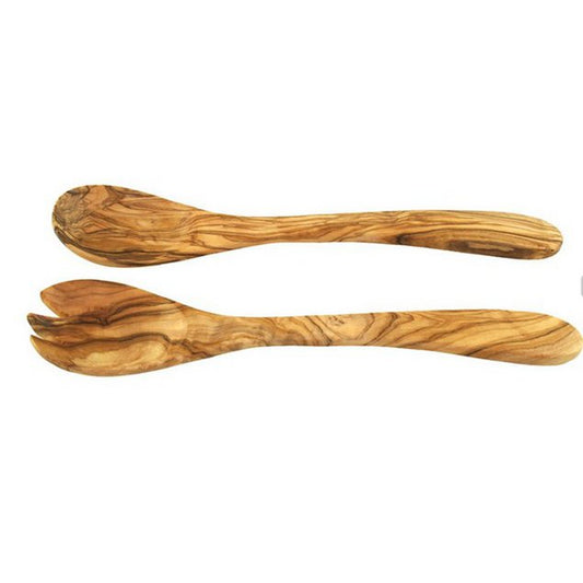 Set de 5 couverts à salade en bois d'olivier 30 cm
