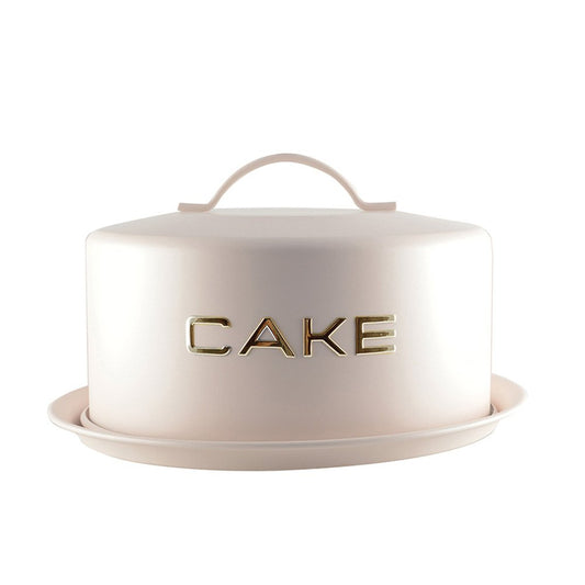 Plat à cake beige avec cloche 28x28x15cm