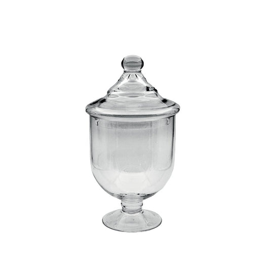 Bonbonnière sur pied en verre 15x15x29cm