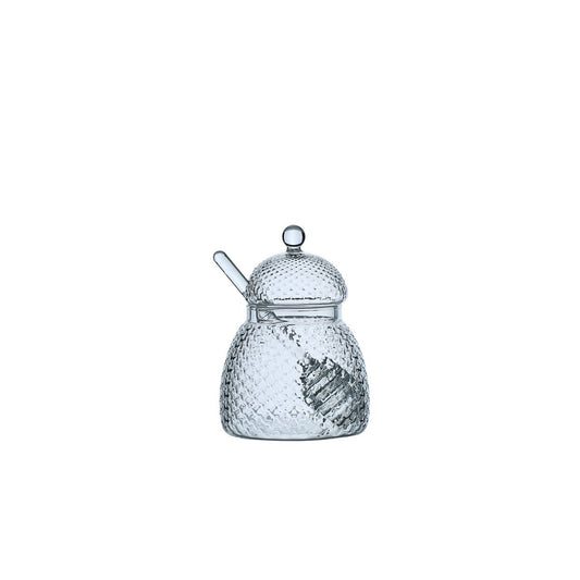 Pot à miel avec cuillère en verre 400ml