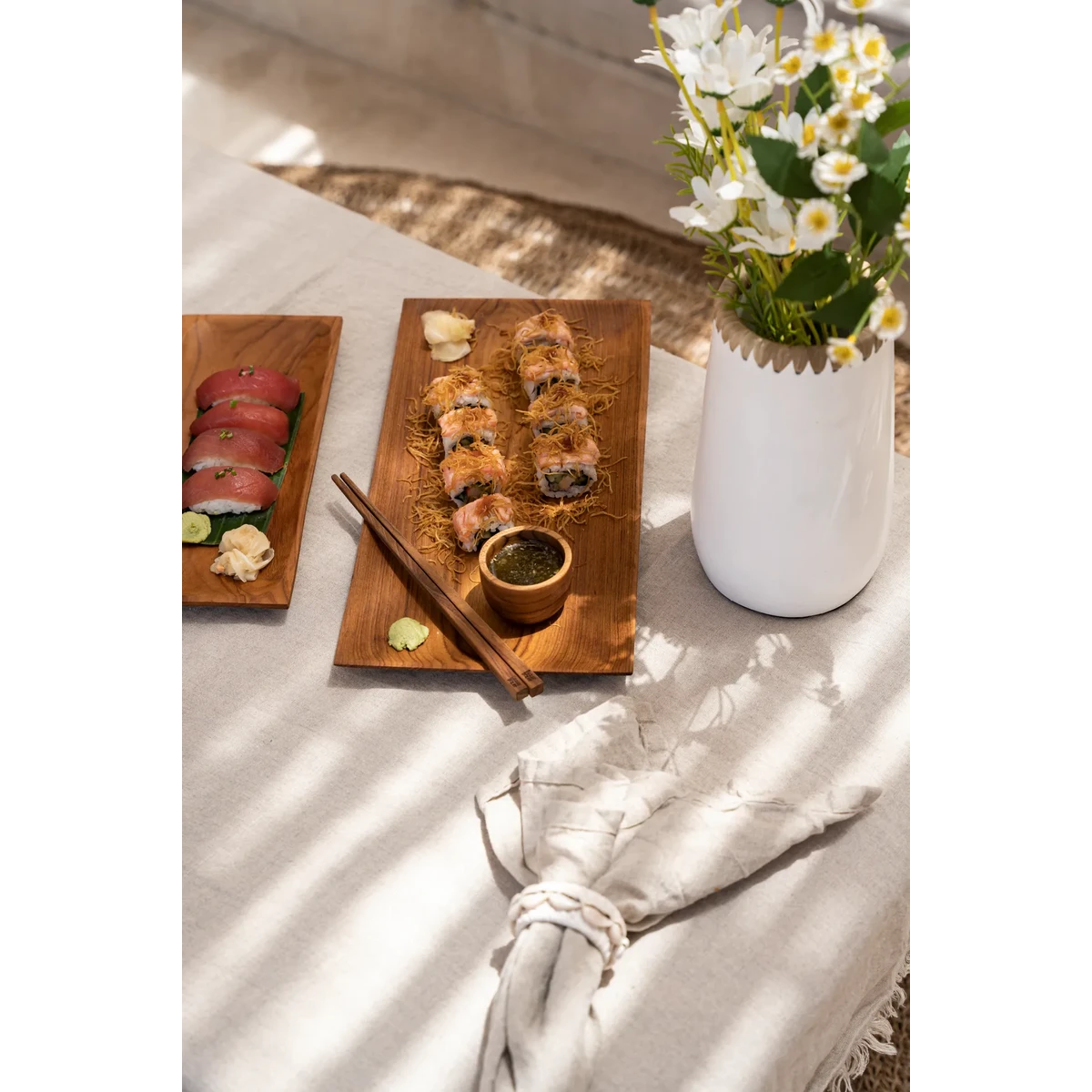 Les baguettes en racine de teck