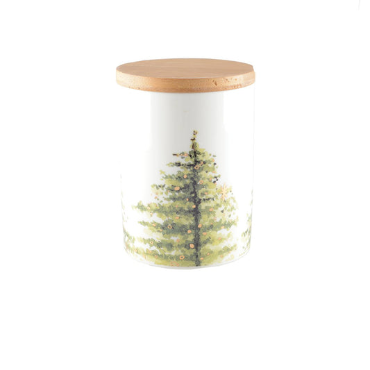 Pot avec couvercle en bois 10x10x10.8