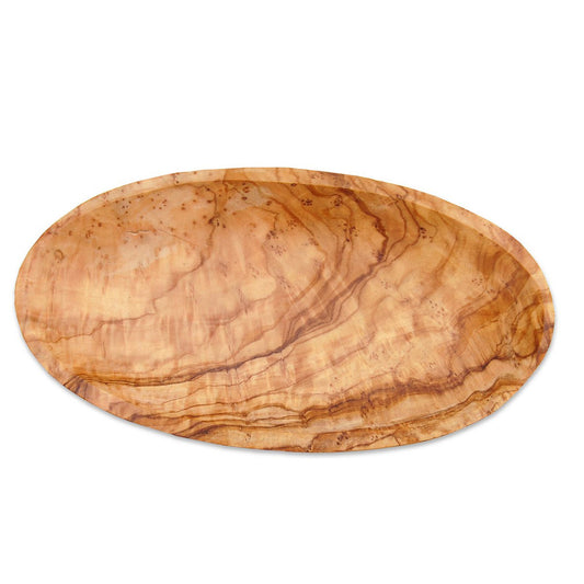 Petit bol ovale d'environ 17 – 19 x 11 x 3 cm en bois d'olivier