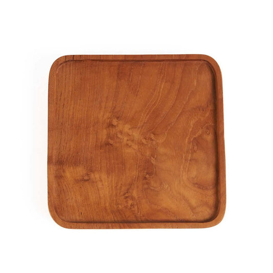 L'Assiette Carrée en Teck - Naturel - XS