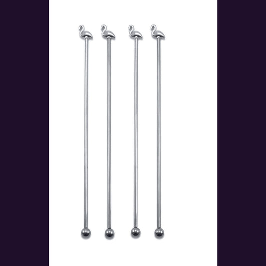Touilleurs flamant rose - lot de 4