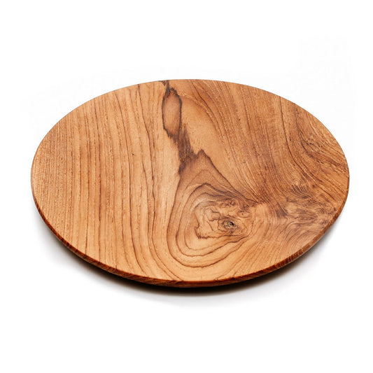 Assiette ronde en racine de teck - L