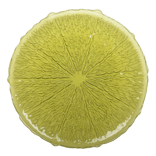 Assiette de présentation verte 34cm - citron