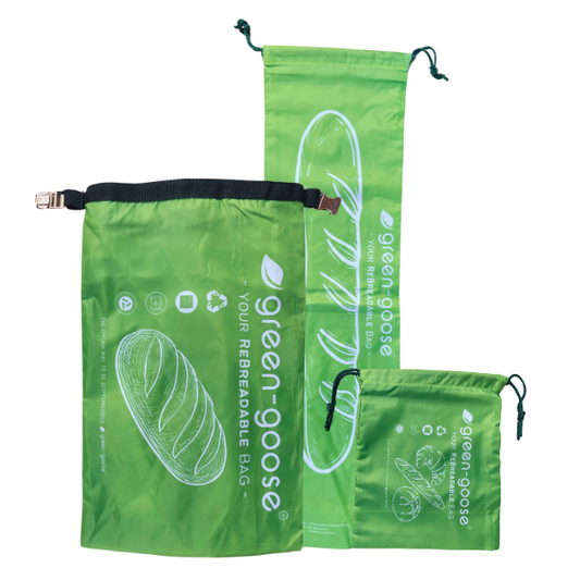 green-goose Ensemble de sacs à pain réutilisables en rPet