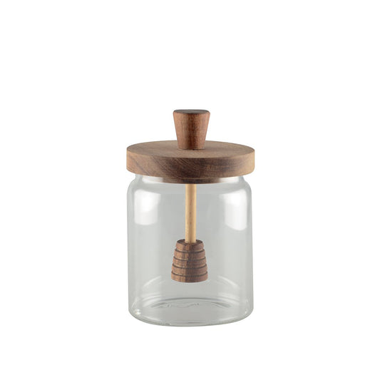 Pot à miel avec couvercle en bois