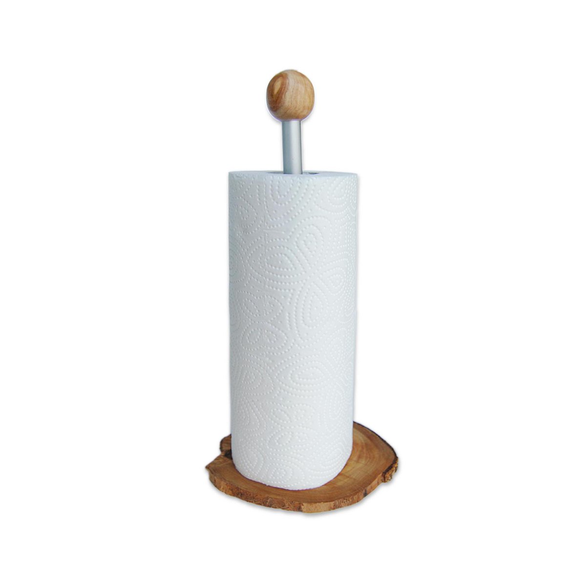Porte-rouleau de cuisine classique en bois d'olivier