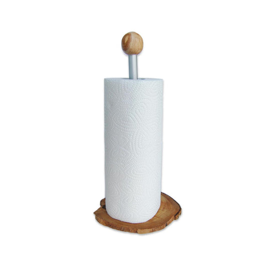 Porte-rouleau de cuisine classique en bois d'olivier