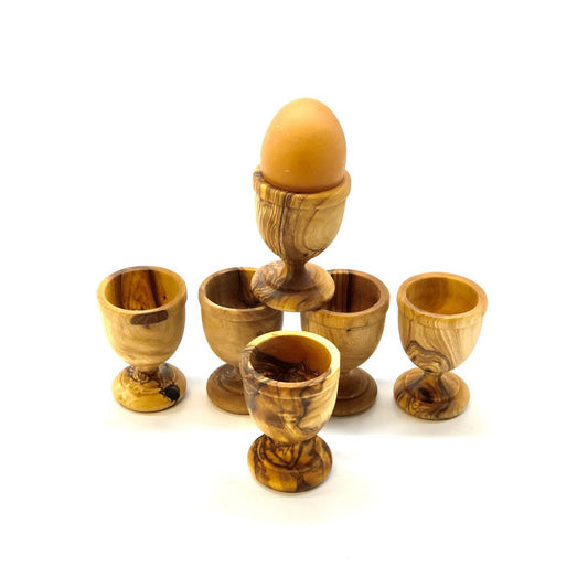 Set de 6 coquetiers classiques en bois d'olivier