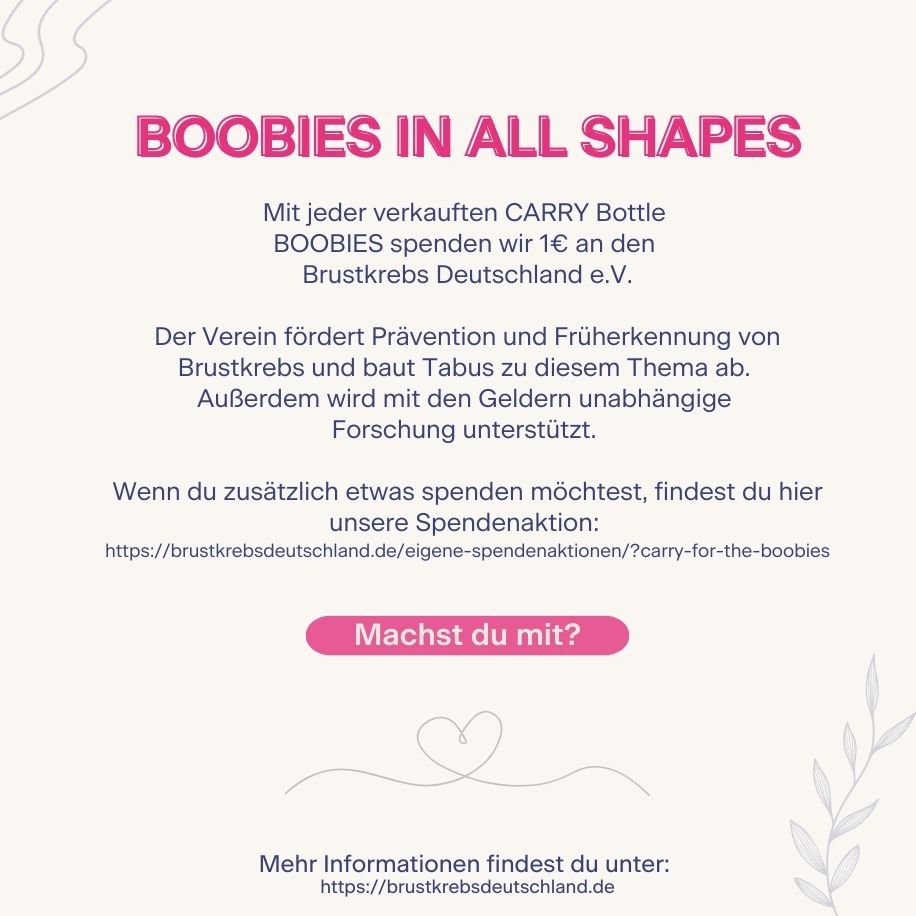 BOOBIES Bouteille en verre de 0,7 l
