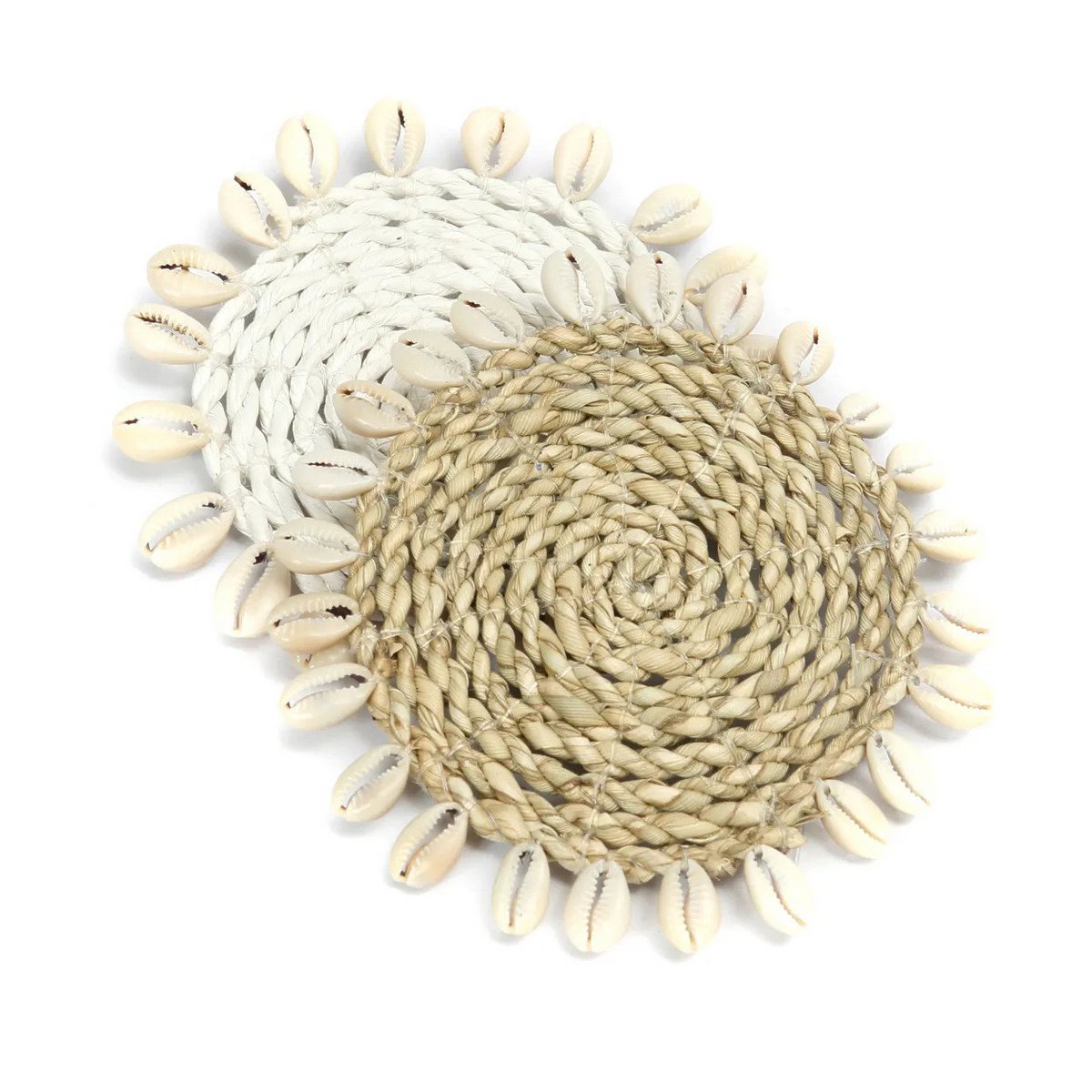 Coaster en coquillage Seagrass - Blanc