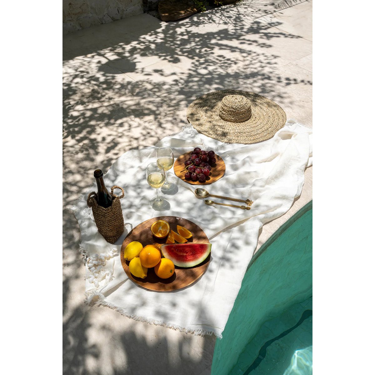 Assiette ronde en racine de teck - XL