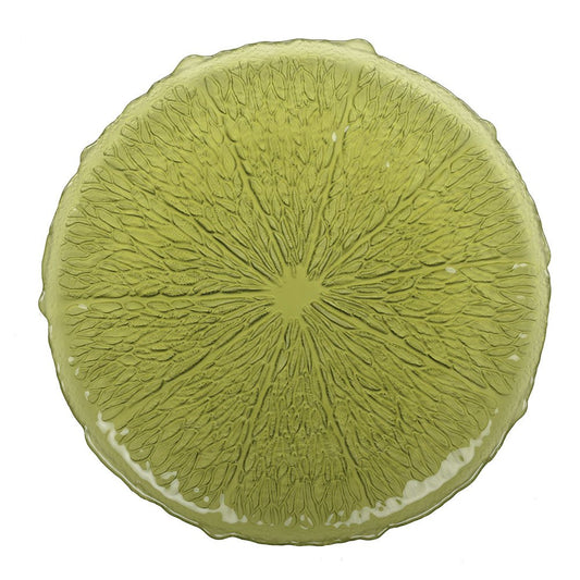Assiette plate verte 28cm - citron