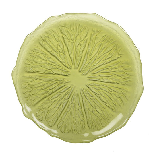 Assiette à dessert verte 21cm - citron