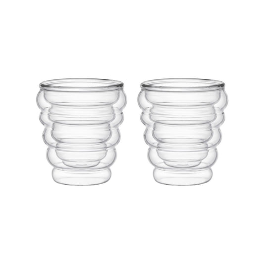 Tasses à thé et café double paroi vague 250ml - lot de 2