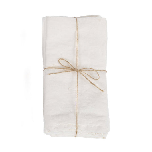 Serviette en Lin - Blanc - Lot de 4