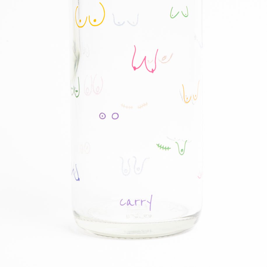 BOOBIES Bouteille en verre de 0,7 l