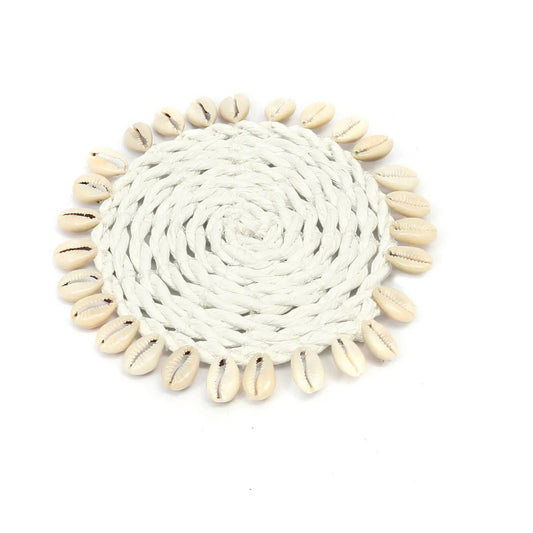 Coaster en coquillage Seagrass - Blanc