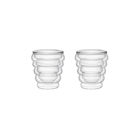 Tasses à café expresso double paroi vague 70ml - lot de 2