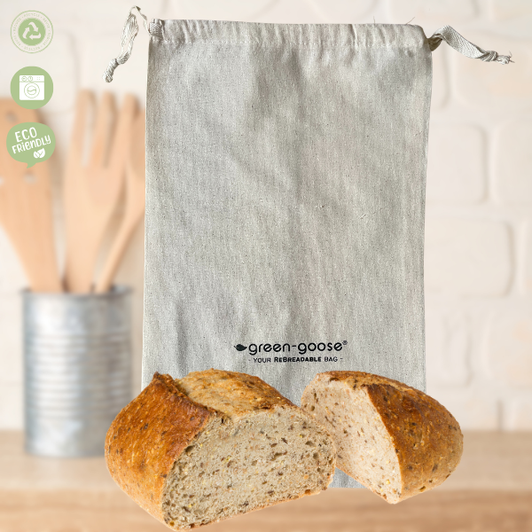 sac à pain en coton bio green-goose