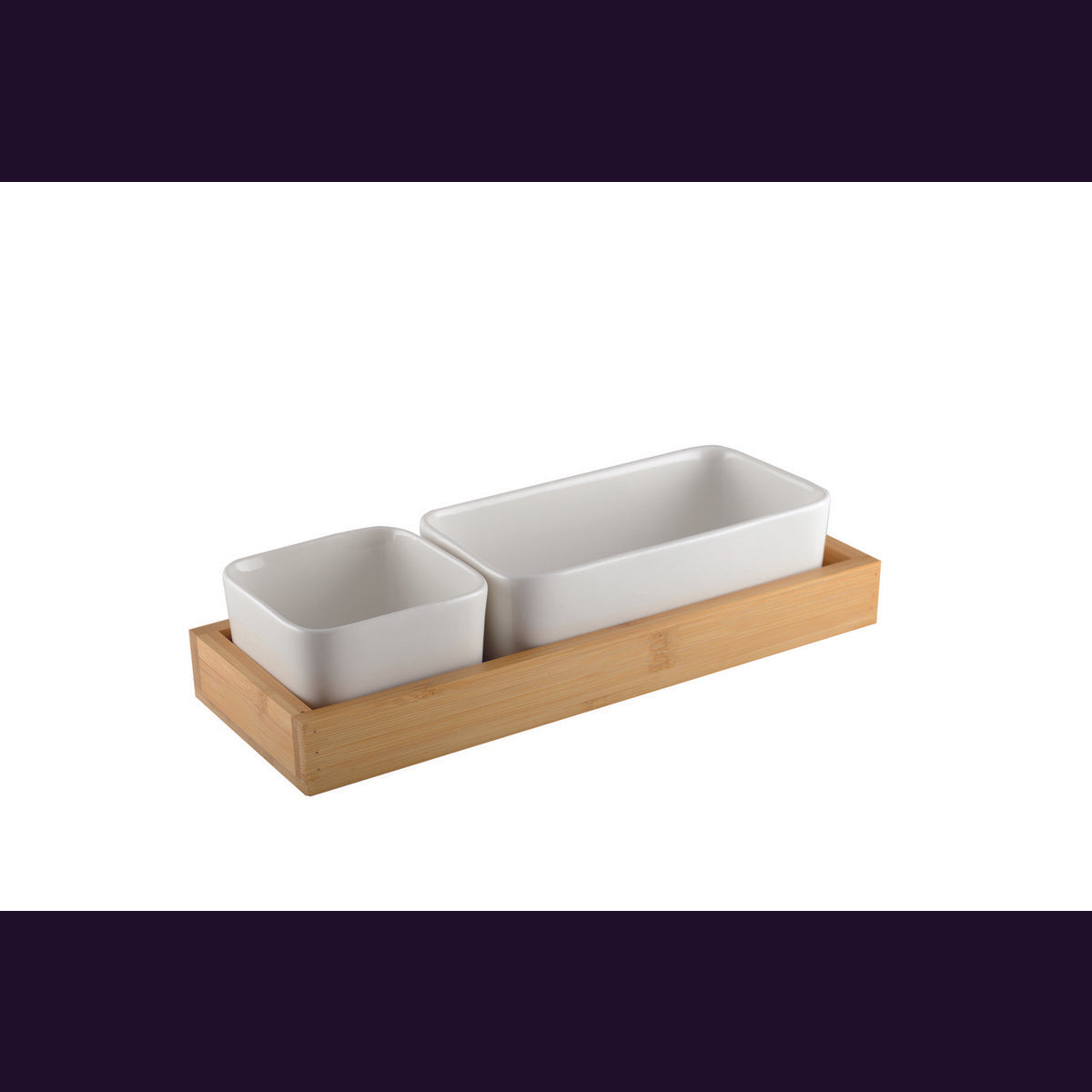 Set apéritif 2 coupelles porcelaine et bambou