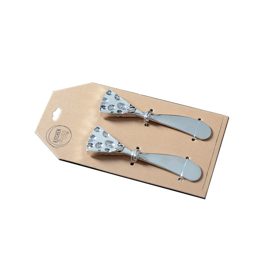 Tartineur design fromage argent - lot de 2