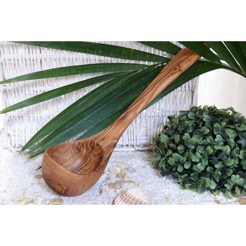 Louche pour cuisine & sauna 25 cm en bois d'olivier