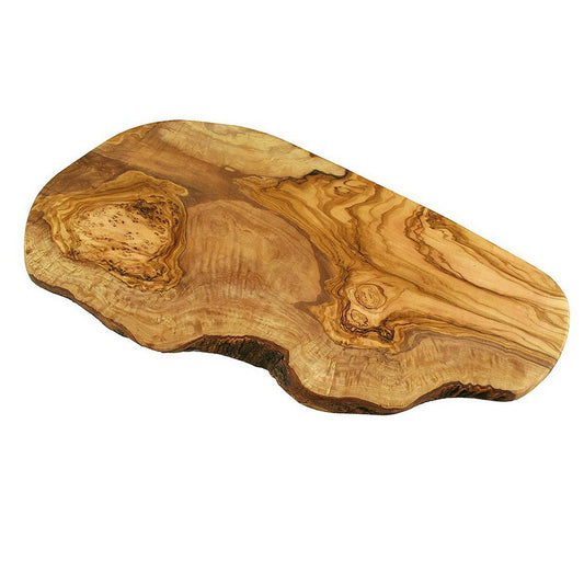 Planche à découper rustique 35-39 cm de long en bois d'olivier